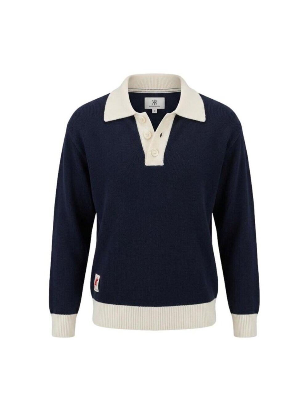 Vintage City Girl Navy Cream Tennis Prep Academia Rugby Polo Preppy Knit Sweater